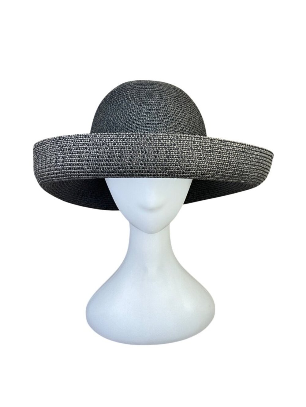 Betmar Womens Charcoal Paper & Polyester Wide Brim Hat With Band O